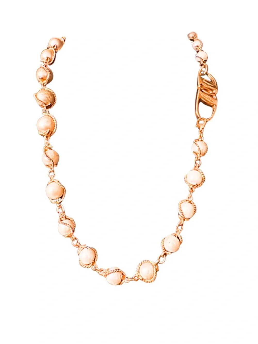 Ferragamo Upcycled Caged Pearl Necklace - Picture 2 of 9